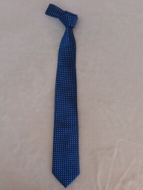 John Sparks Men's Royal & Navy Blue Micro-Grid Pattern Tie